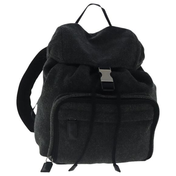 PRADA Backpack Wool Gray Silver - Picture 1 of 16